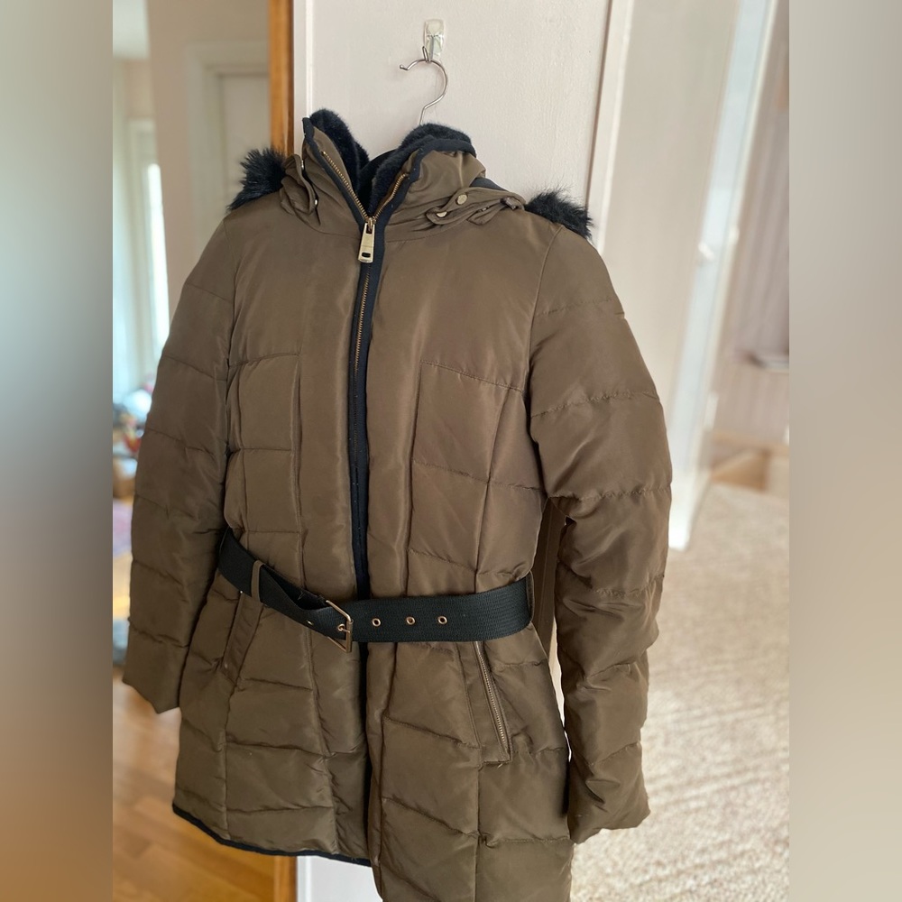 Zara Khaki puffer coat